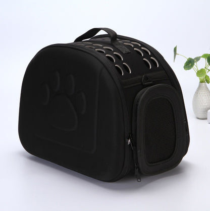 foldable flower pet travel bag - black