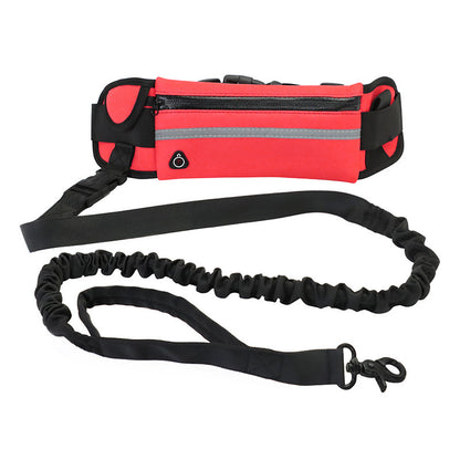 Hands-Free Dog Leash - rose red